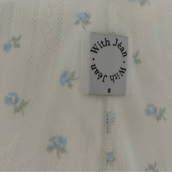 With Jean Brigette Top and Dylan Skirt Set in Blue Floral Pointelle - Picture 7 of 8